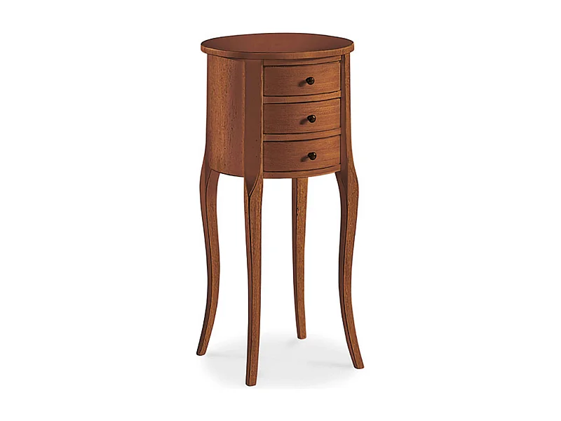 MilaniHome.it - Mobile Portatelefono In Legno Massello Diametro 34x71di coloreTinta noce