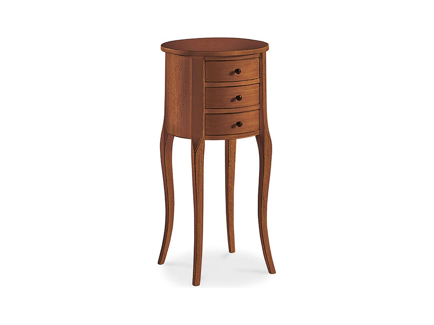 MilaniHome.it - Mobile Portatelefono In Legno Massello Diametro 34x71di coloreTinta noce