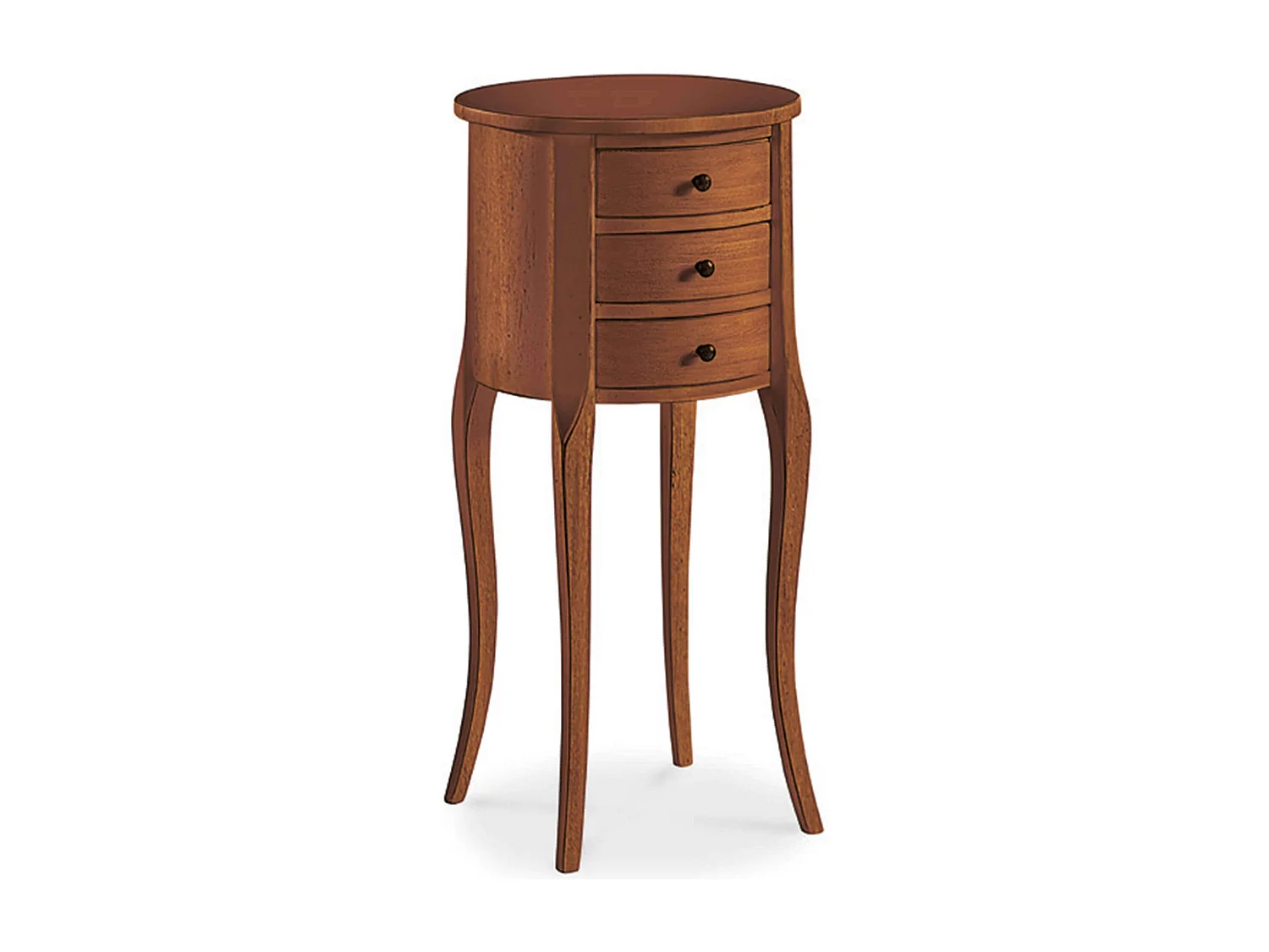 MilaniHome.it - Mobile Portatelefono In Legno Massello Diametro 34x71di coloreTinta noce