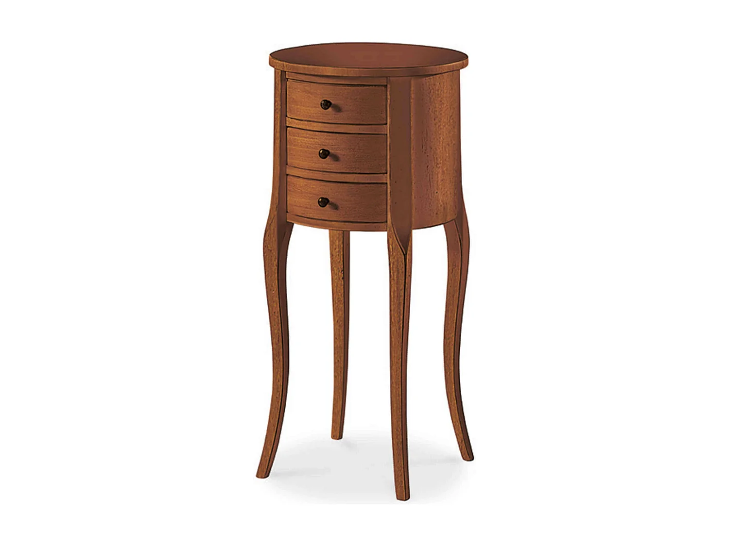 MilaniHome.it - Mobile Portatelefono In Legno Massello Diametro 34x71di coloreTinta noce