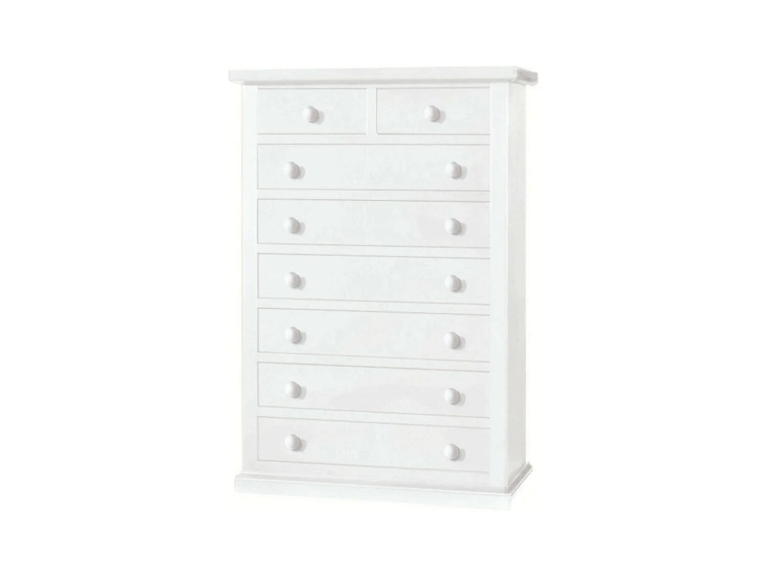 MilaniHome.it - Cassettiera In Legno Massello 87x45x127di coloreBianco