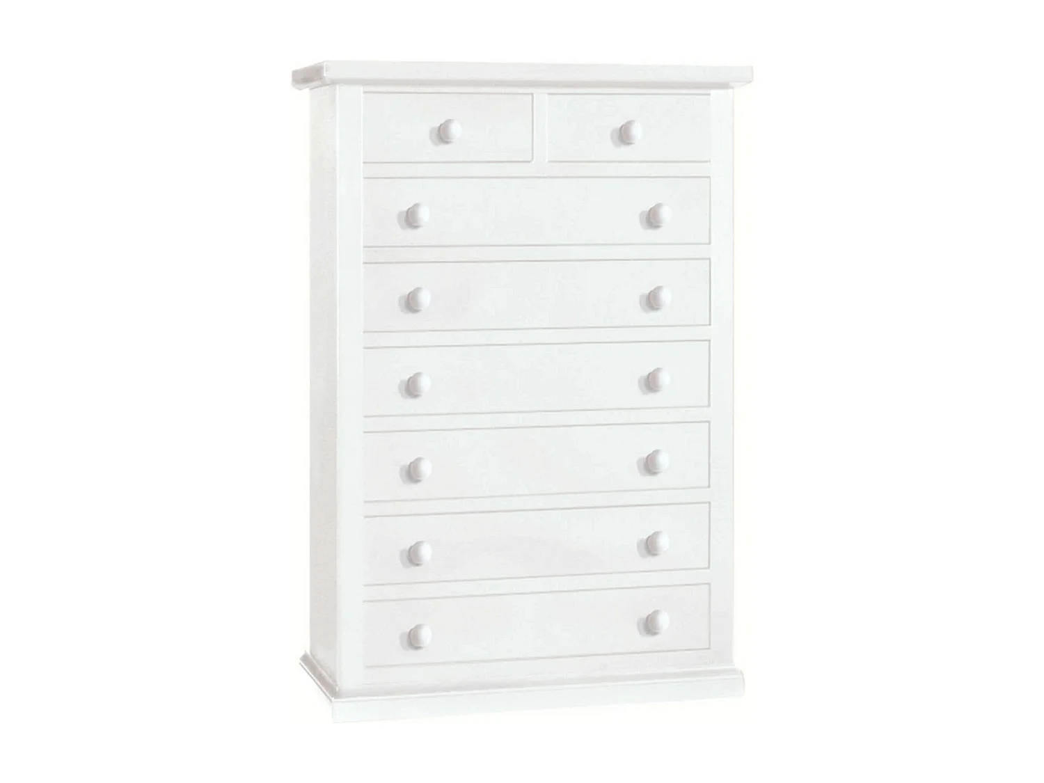 MilaniHome.it - Cassettiera In Legno Massello 87x45x127di coloreBianco