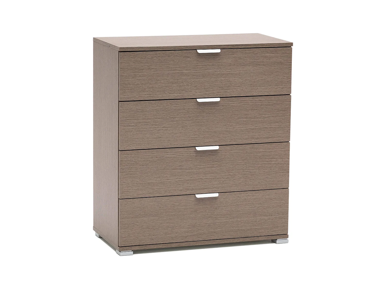 MilaniHome.it - cassettiera 4 cassetti per soggiorno cucina bagno fatto in Italia cm 75x38x85 hdi coloreRovere grigio