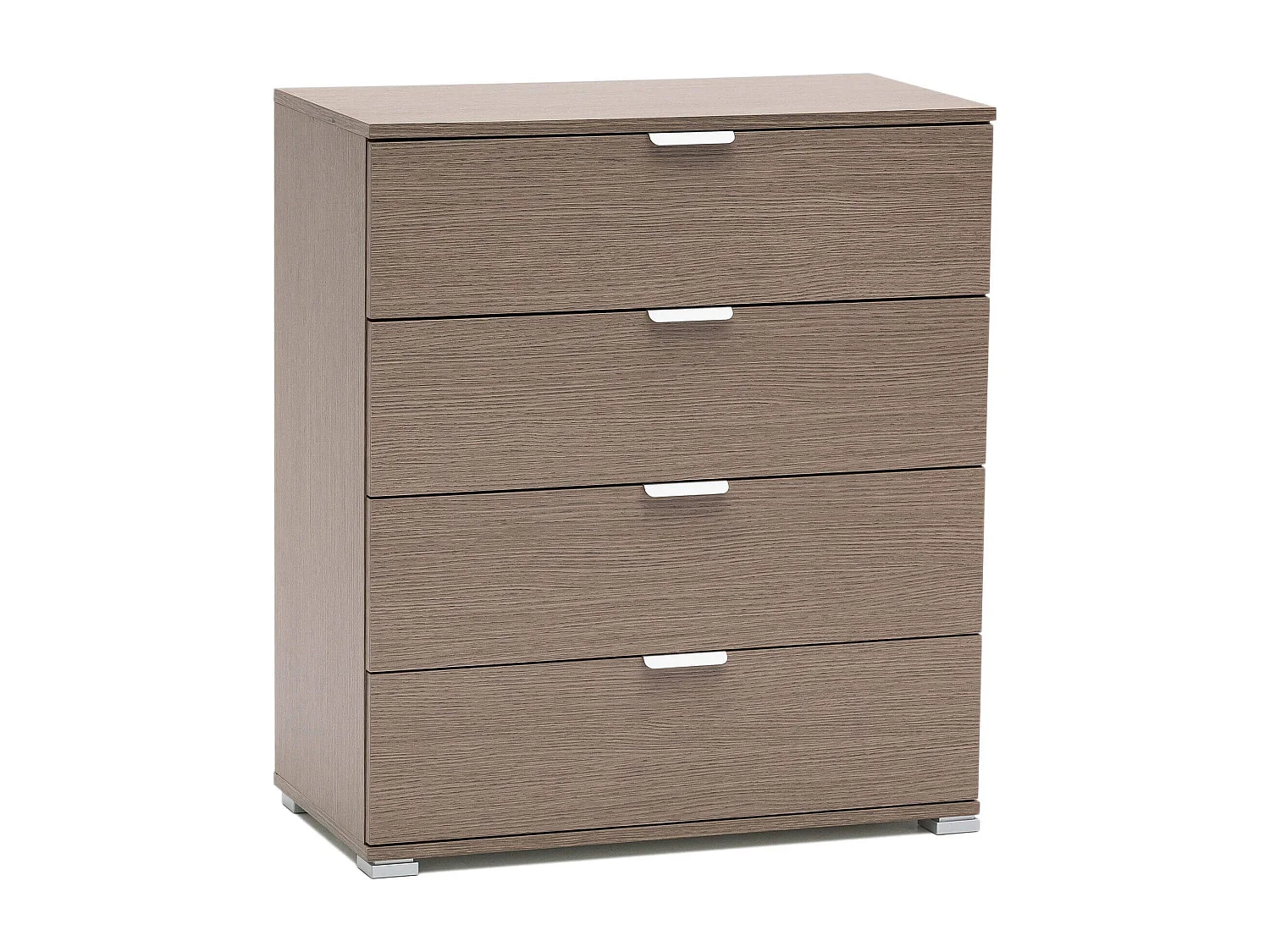 MilaniHome.it - cassettiera 4 cassetti per soggiorno cucina bagno fatto in Italia cm 75x38x85 hdi coloreRovere grigio