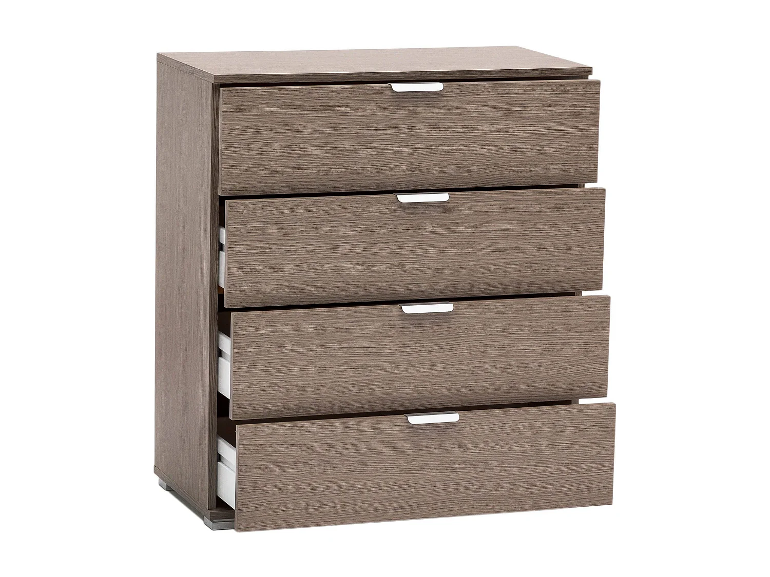 MilaniHome.it - cassettiera 4 cassetti per soggiorno cucina bagno fatto in Italia cm 75x38x85 hdi coloreRovere grigio