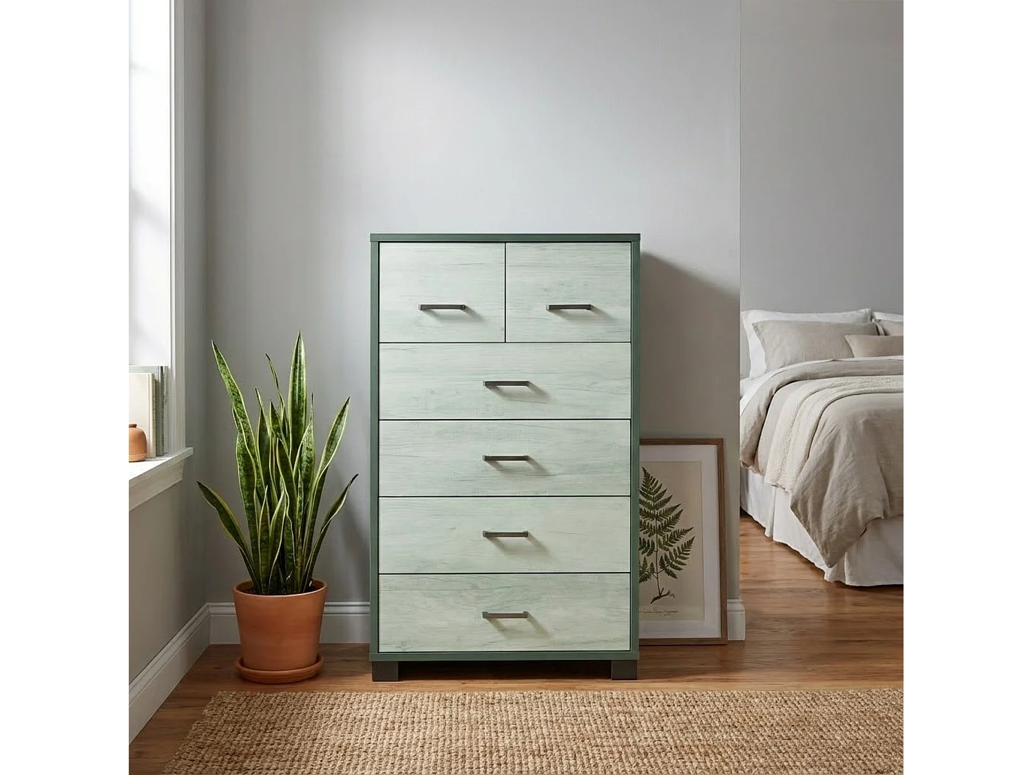 MilaniHome.it - cassettiera con 6 cassetti di design moderno cm 70 l x 41 p x 112 hdi coloreBianco