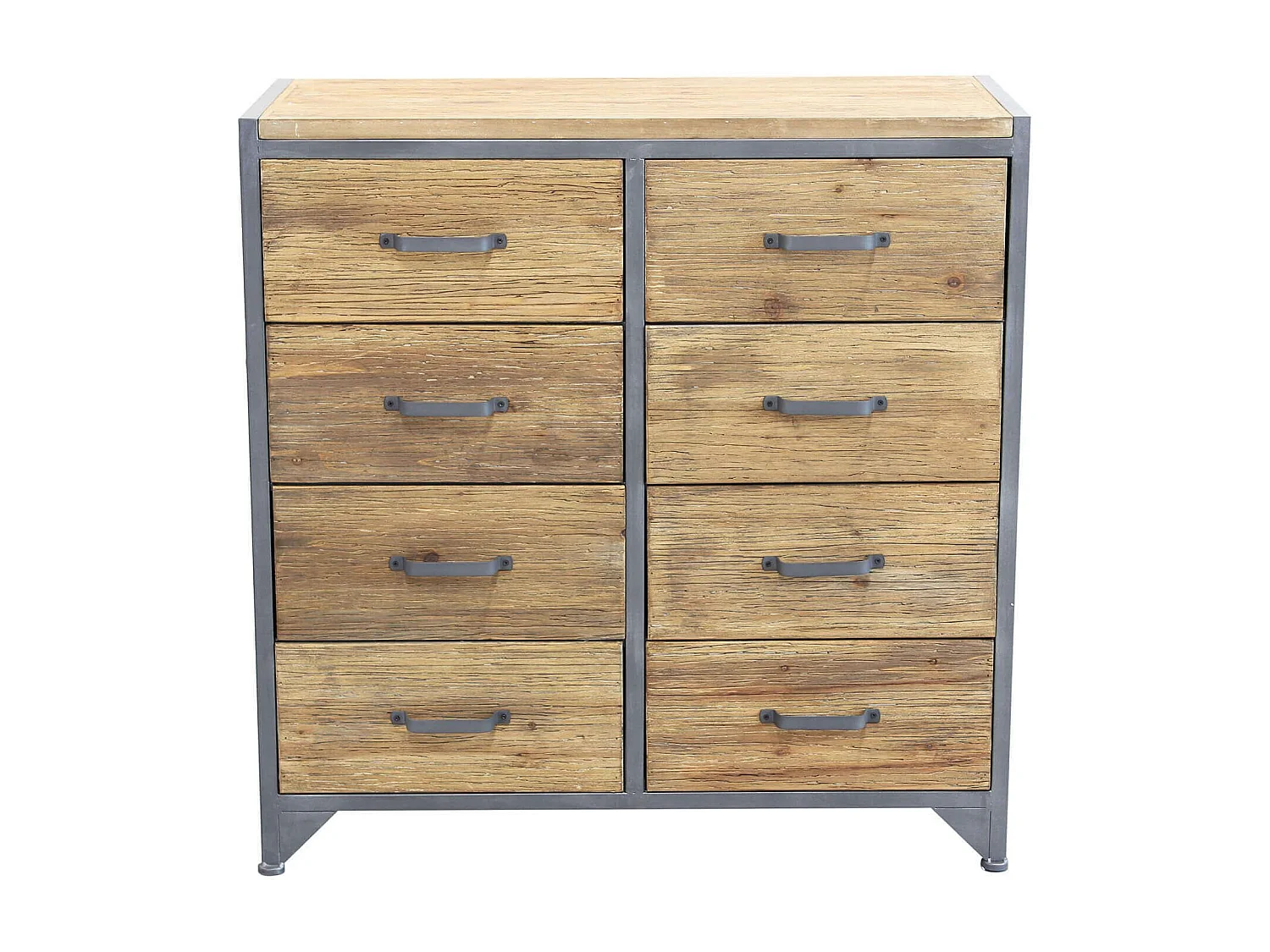 MilaniHome.it - cassettiera in legno e metallo per salotto soggiorno cucina di design industrial cm 81,5x38x82,5 hdi coloreMarrone