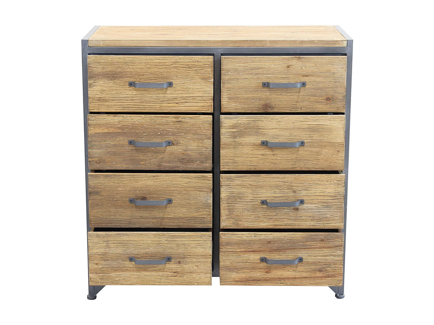 MilaniHome.it - cassettiera in legno e metallo per salotto soggiorno cucina di design industrial cm 81,5x38x82,5 hdi coloreMarrone