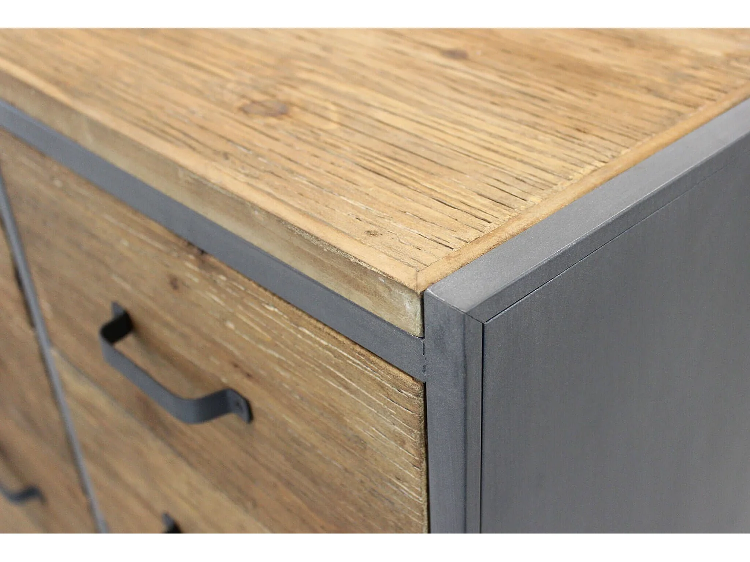 MilaniHome.it - cassettiera in legno e metallo per salotto soggiorno cucina di design industrial cm 81,5x38x82,5 hdi coloreMarrone