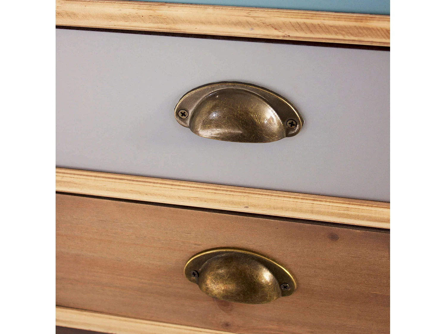 MilaniHome.it - Mobiletto 5 Cassetti Colorati E 1 Anta Stile Industriale Cm 80x35x85 H Per Interno Camera Cameretta Salotto Ingresso Cucinadi coloreMulticolor