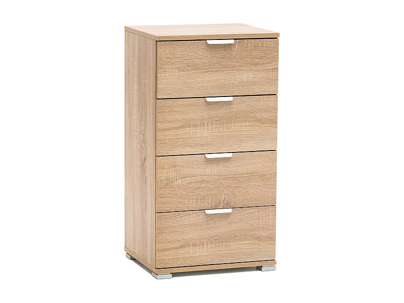 MilaniHome.it - cassettiera 4 cassetti per soggiorno cucina bagno fatto in Italia cm 45x38x85 hdi coloreMarrone chiaro