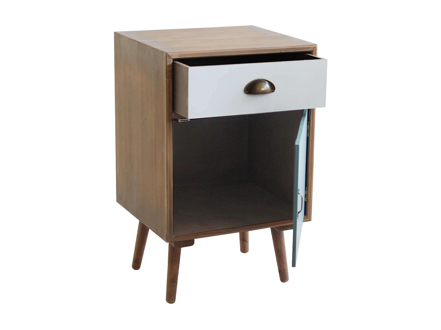 Milani Home - mobiletto con 1 anta e 1 cassetto 40 x 37 x 64 cm, multicolor, legno