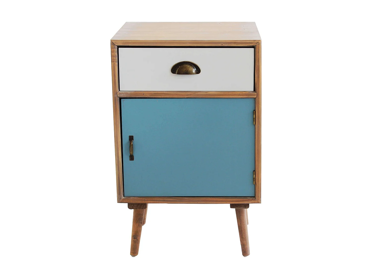 Milani Home - mobiletto con 1 anta e 1 cassetto 40 x 37 x 64 cm, multicolor, legno