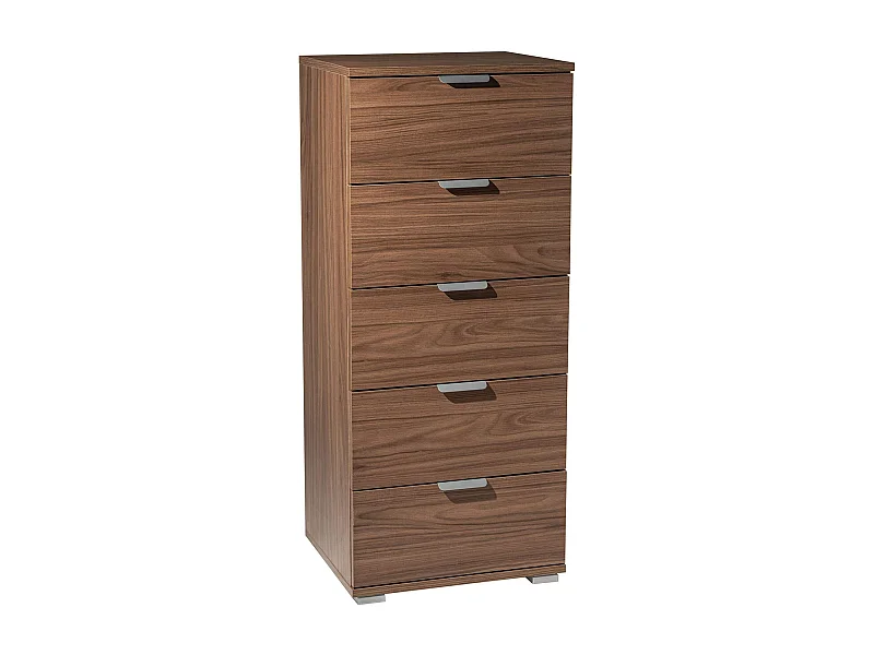 MilaniHome.it - cassettiera 5 cassetti per soggiorno cucina bagno fatto in Italia cm 45x38x103 hdi coloreMarrone