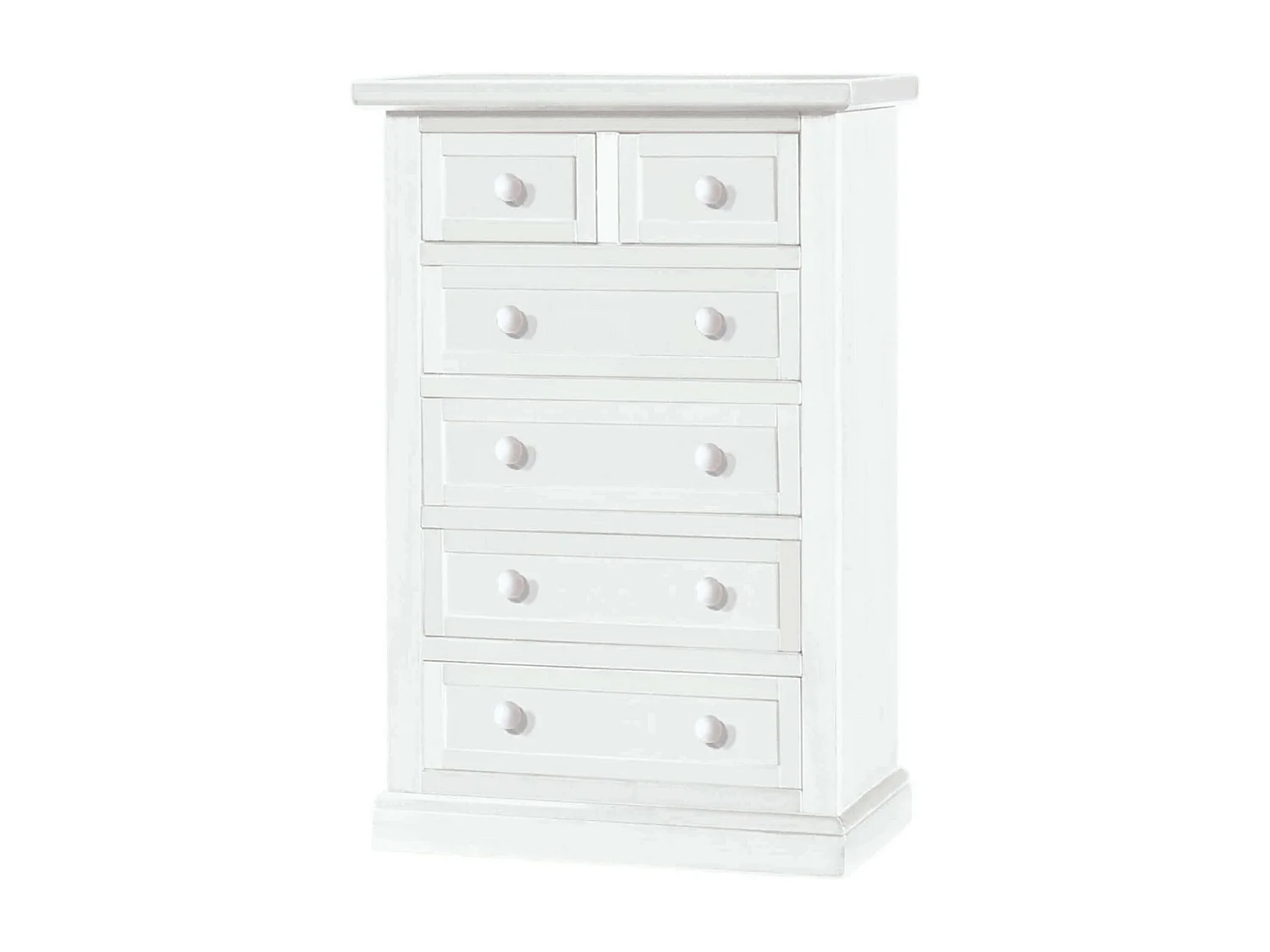 MilaniHome.it - Cassettiera In Legno Massello 63x37x98di coloreBianco