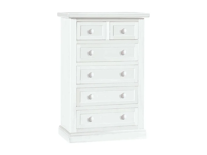 MilaniHome.it - Cassettiera In Legno Massello 63x37x98di coloreBianco