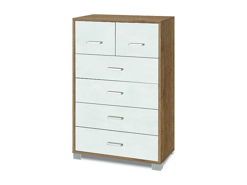 MilaniHome.it - cassettiera con 6 cassetti di design moderno cm 70 l x 41 p x 112 hdi coloreBianco