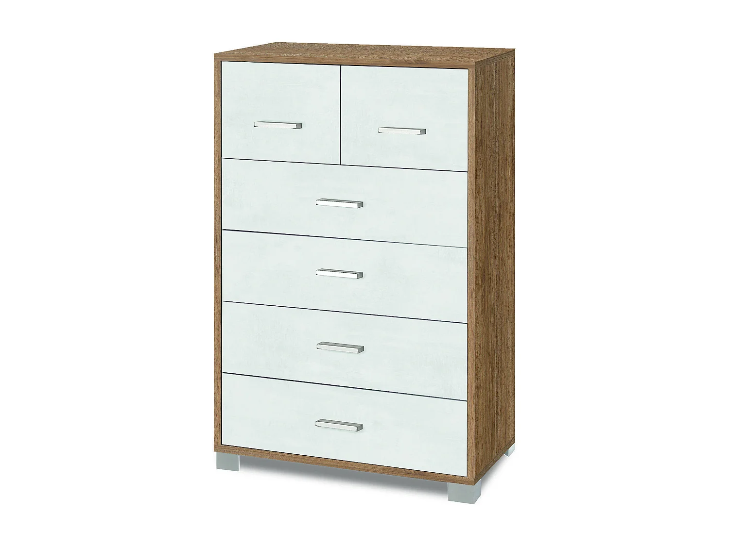 MilaniHome.it - cassettiera con 6 cassetti di design moderno cm 70 l x 41 p x 112 hdi coloreBianco