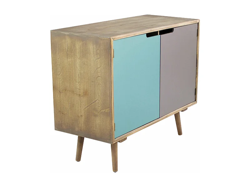 MilaniHome.it - Mobiletto 2 Ante Colorate Stile Industriale Cm 80x35,5x66,8 H Per Interno Camera Cameretta Salotto Ingresso Cucinadi coloreMulticolor