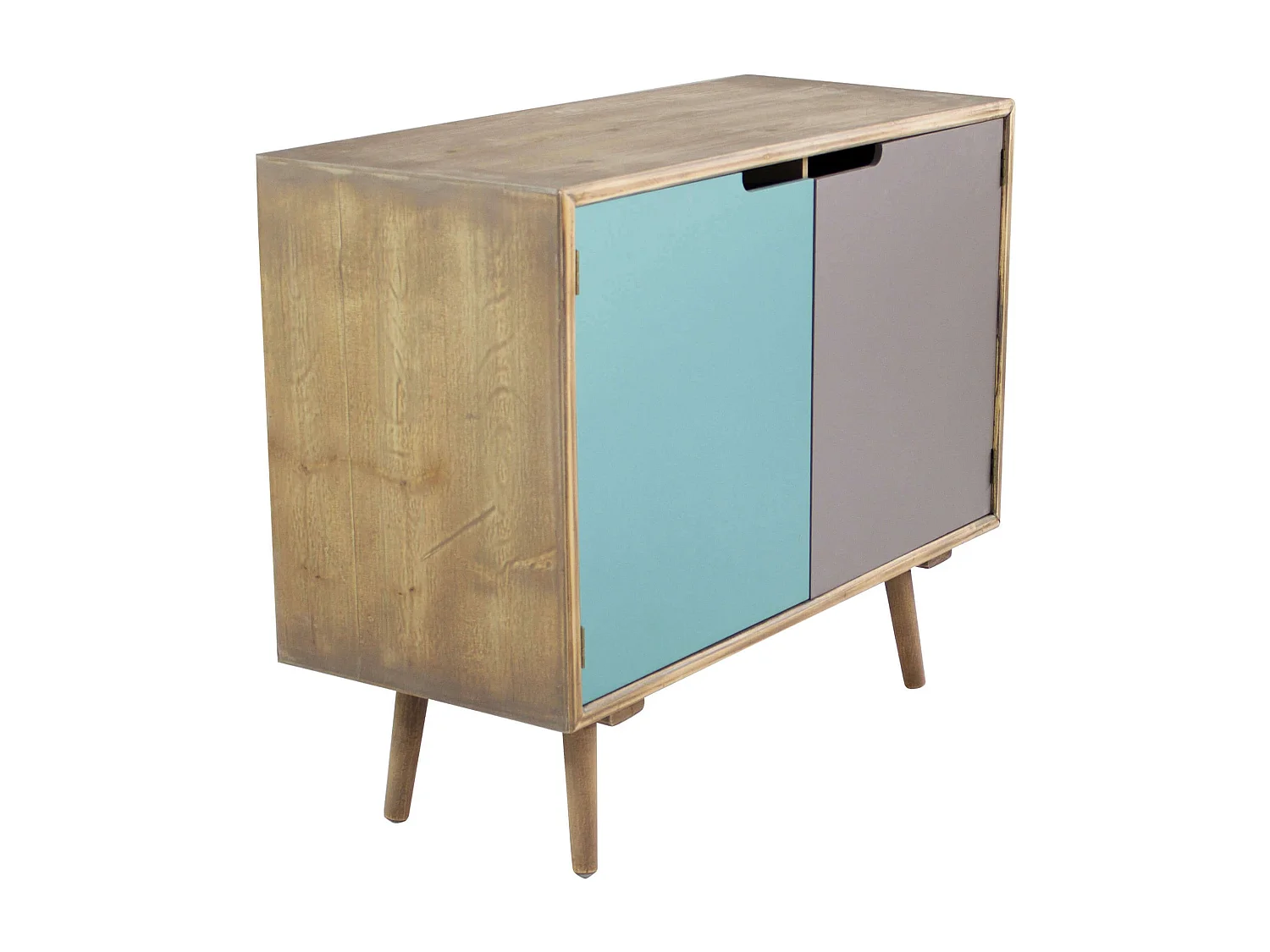 Milani Home - cassettiera mobiletto 2 ante in legno, multicolor, 80 x 36 x 67 cm, per camera, ingresso e salotto