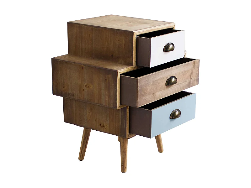 MilaniHome.it - Mobiletto 3 Cassetti Colorati Stile Industriale Cm 50x35x49,50 H Per Interno Camera Cameretta Salotto Ingresso Ufficiodi coloreMulticolor