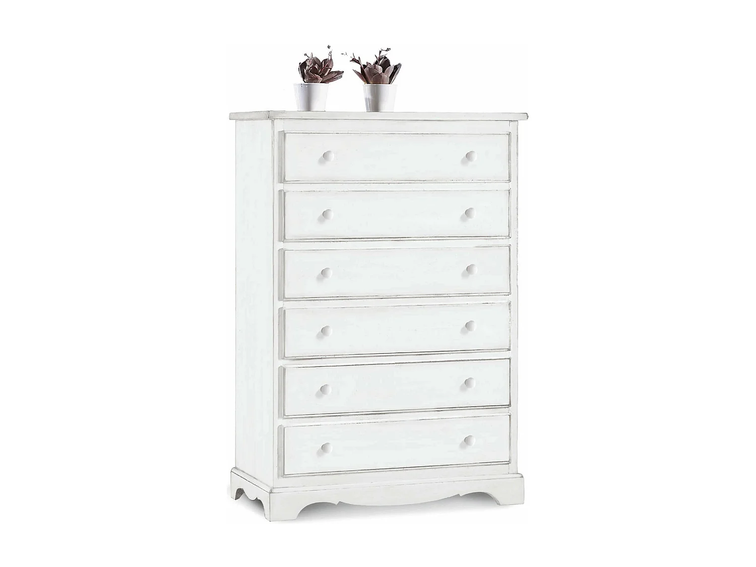 MilaniHome.it - Cassettiera In Legno Massello 97x49x140di coloreBianco