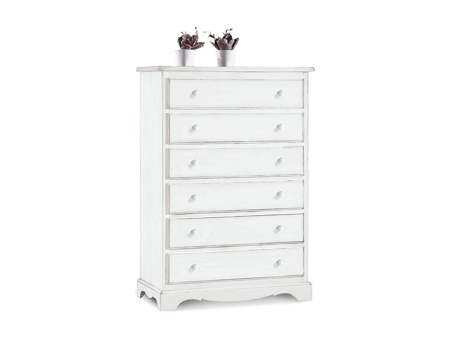 MilaniHome.it - Cassettiera In Legno Massello 97x49x140di coloreBianco