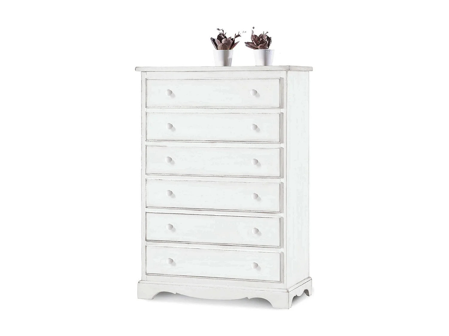 MilaniHome.it - Cassettiera In Legno Massello 97x49x140di coloreBianco