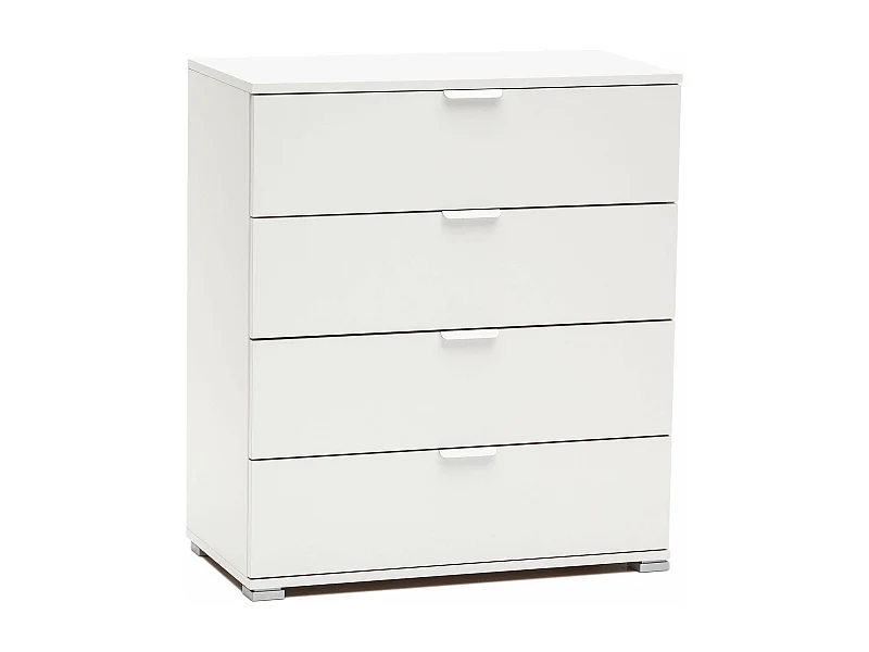 MilaniHome.it - cassettiera 4 cassetti per soggiorno cucina bagno fatto in Italia cm 75x38x85 hdi coloreBianco