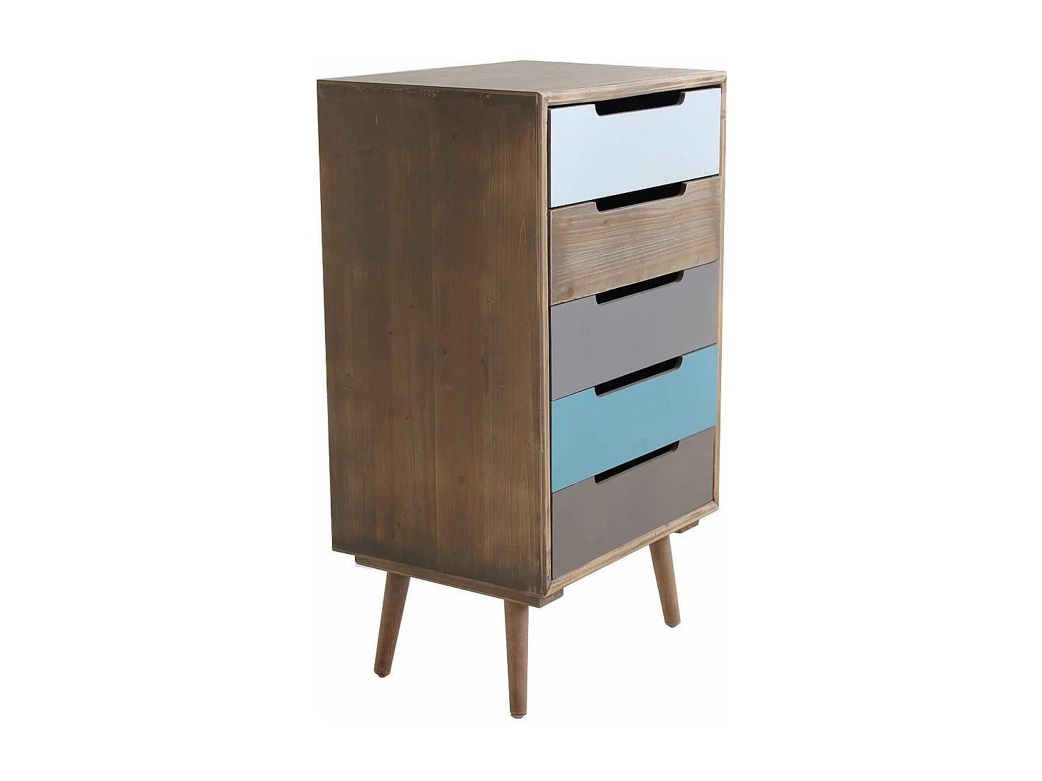 MilaniHome.it - Mobiletto 5 Cassetti Per Interno Camera Cameretta Salotto Ingresso Cucina Cm 45x36,5x81,5di coloreMulticolor