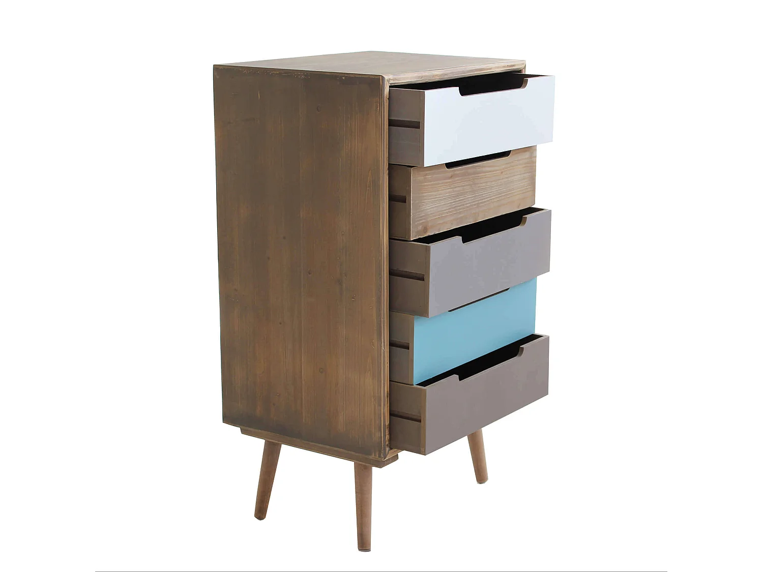 MilaniHome.it - Mobiletto 5 Cassetti Per Interno Camera Cameretta Salotto Ingresso Cucina Cm 45x36,5x81,5di coloreMulticolor