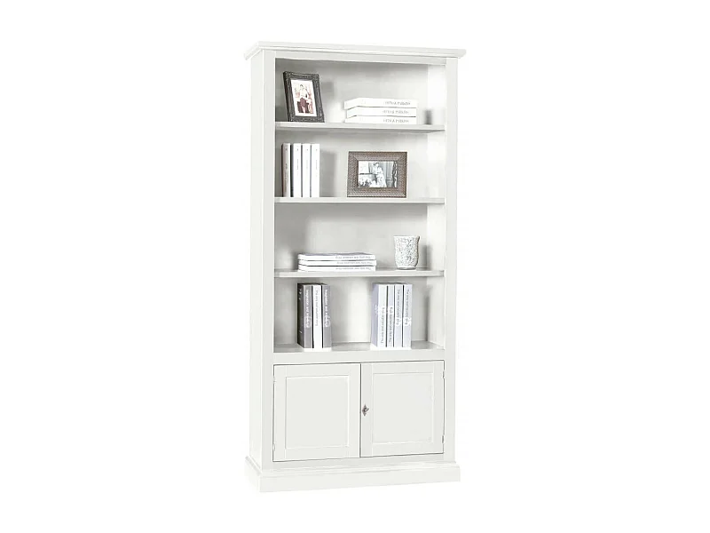 MilaniHome.it - Libreria Bianca 90x41x186 Per Interno Sala Da Pranzo Salotto Cucina Arte Povera Massellodi coloreBianco