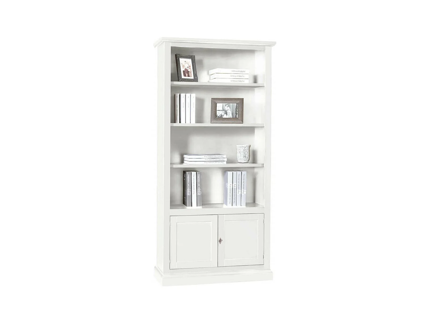MilaniHome.it - Libreria Bianca 90x41x186 Per Interno Sala Da Pranzo Salotto Cucina Arte Povera Massellodi coloreBianco