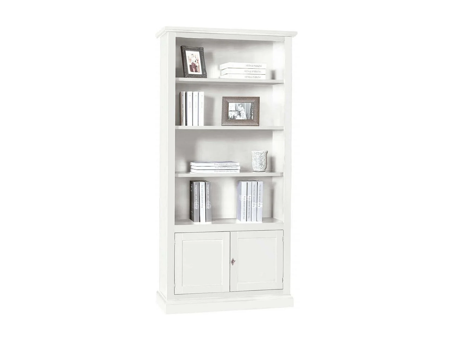 MilaniHome.it - Libreria Bianca 90x41x186 Per Interno Sala Da Pranzo Salotto Cucina Arte Povera Massellodi coloreBianco
