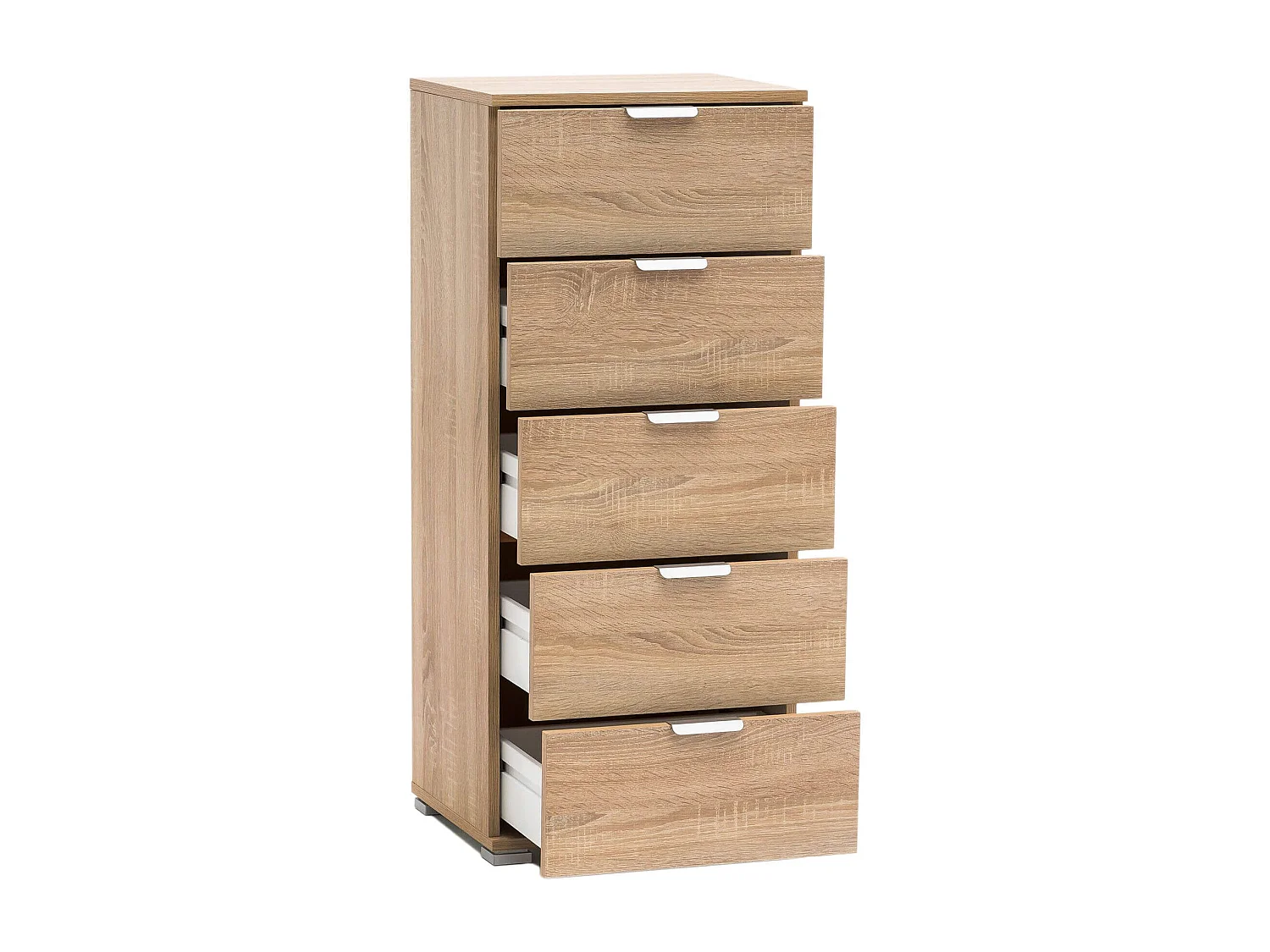 MilaniHome.it - cassettiera 5 cassetti per soggiorno cucina bagno fatto in Italia cm 45x38x103 hdi coloreMarrone chiaro