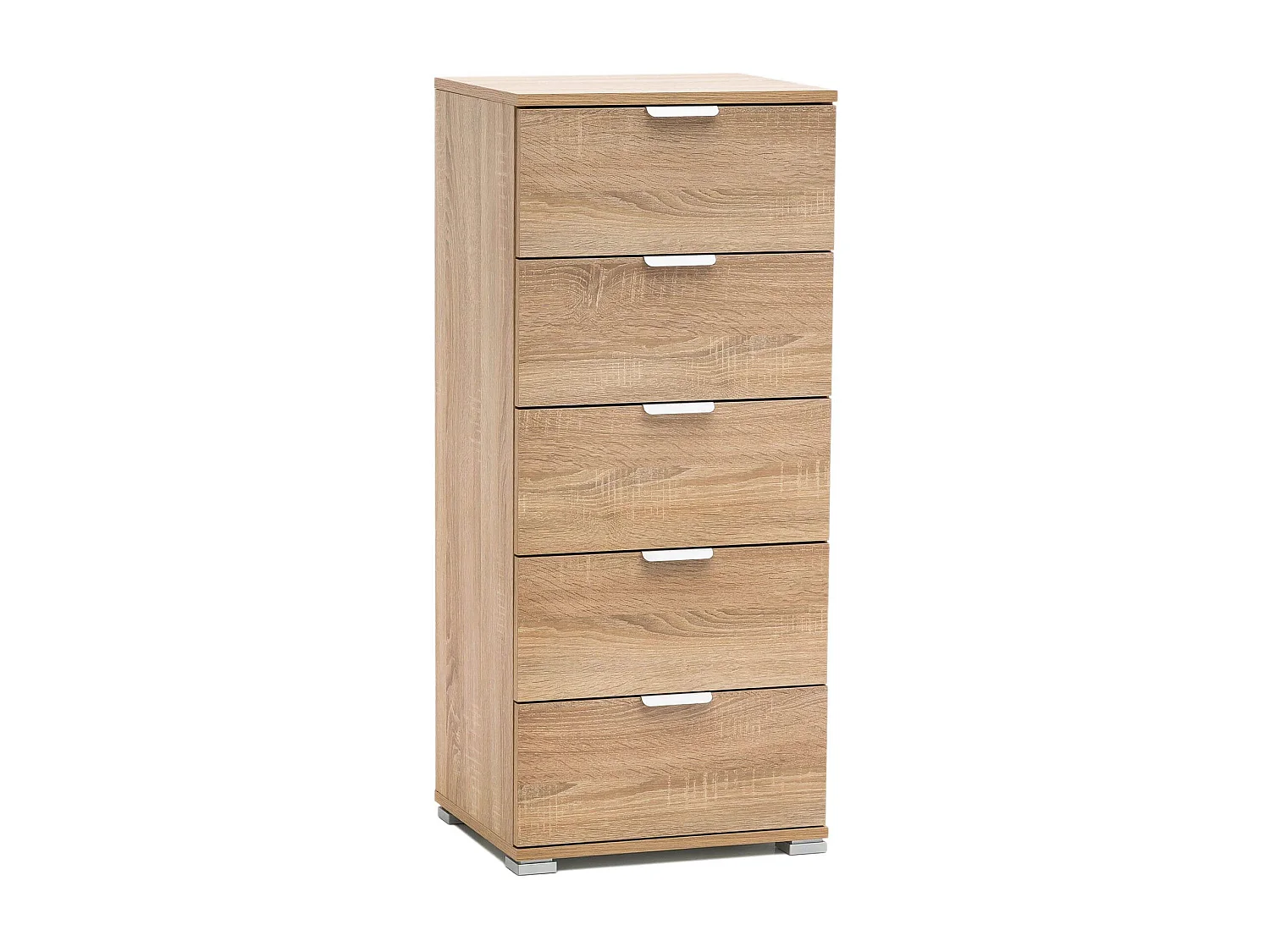 MilaniHome.it - cassettiera 5 cassetti per soggiorno cucina bagno fatto in Italia cm 45x38x103 hdi coloreMarrone chiaro