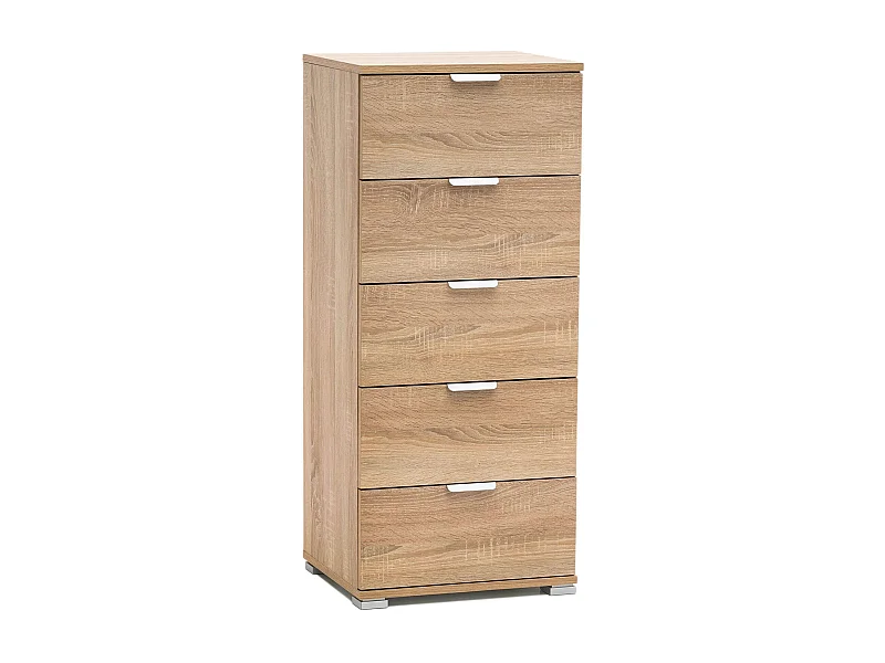 MilaniHome.it - cassettiera 5 cassetti per soggiorno cucina bagno fatto in Italia cm 45x38x103 hdi coloreMarrone chiaro