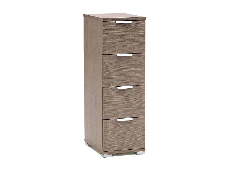 MilaniHome.it - cassettiera 4 cassetti per soggiorno cucina bagno fatto in Italia cm 27x38x85 hdi coloreRovere grigio
