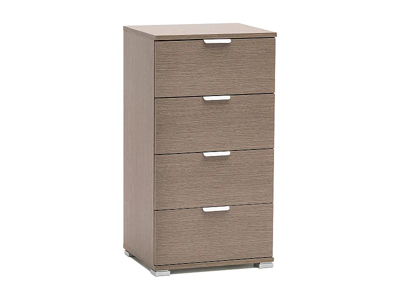 MilaniHome.it - cassettiera 4 cassetti per soggiorno cucina bagno fatto in Italia cm 45x38x85 hdi coloreRovere grigio