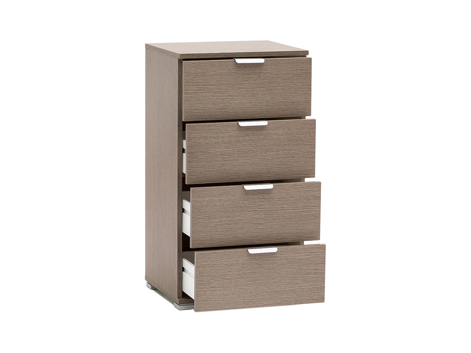 MilaniHome.it - cassettiera 4 cassetti per soggiorno cucina bagno fatto in Italia cm 45x38x85 hdi coloreRovere grigio