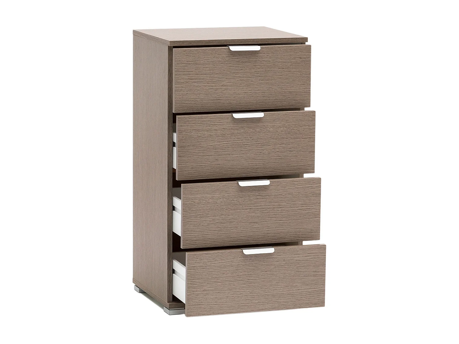 MilaniHome.it - cassettiera 4 cassetti per soggiorno cucina bagno fatto in Italia cm 45x38x85 hdi coloreRovere grigio