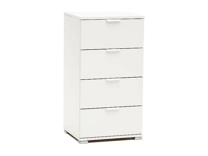 MilaniHome.it - cassettiera 4 cassetti per soggiorno cucina bagno fatto in Italia cm 45x38x85 hdi coloreBianco