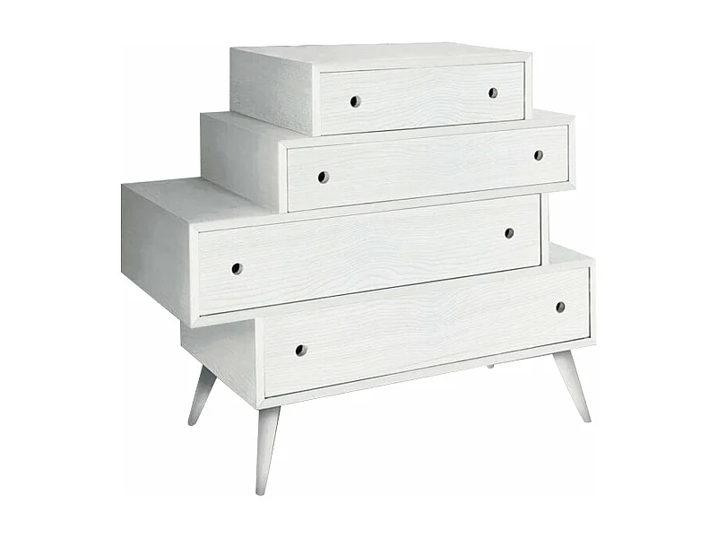 MilaniHome.it - Cassettiera Abete Spazzolato Cm 110x45x95 H Bianca Per Soggiorno Salotto Camera Da Letto Studio Ufficiodi coloreBianco