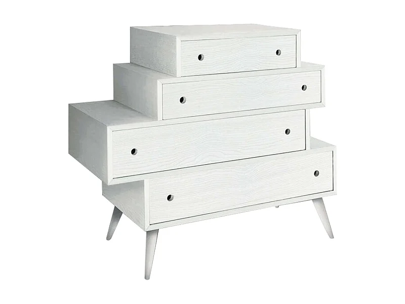 MilaniHome.it - Cassettiera Abete Spazzolato Cm 110x45x95 H Bianca Per Soggiorno Salotto Camera Da Letto Studio Ufficiodi coloreBianco