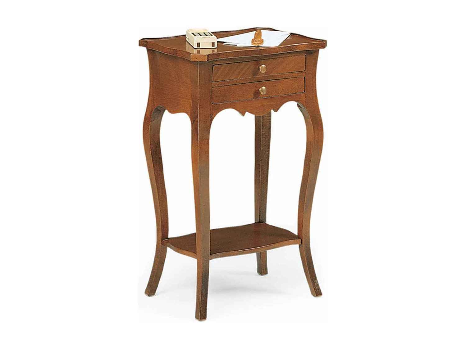 MilaniHome.it - Mobile Portatelefono In Legno Massello 44x32x71di coloreTinta noce