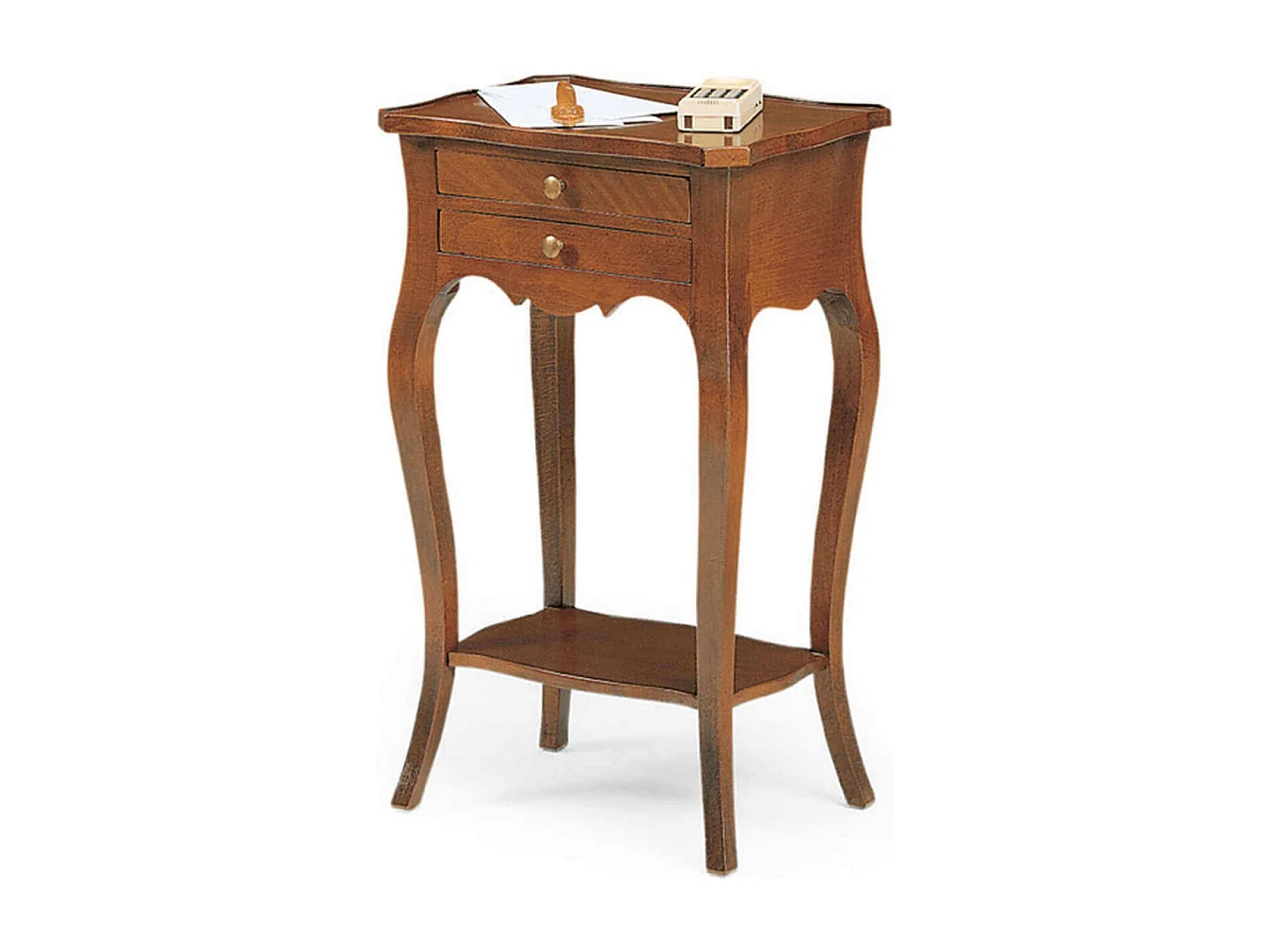 MilaniHome.it - Mobile Portatelefono In Legno Massello 44x32x71di coloreTinta noce