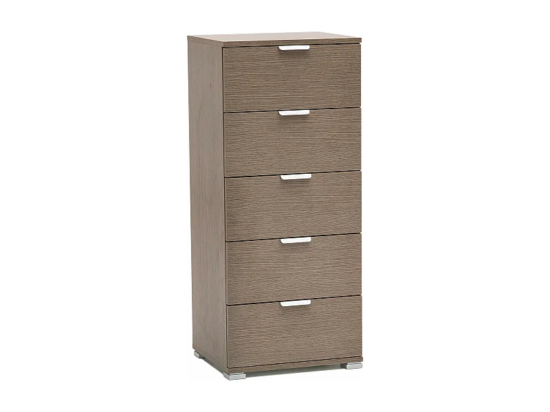 MilaniHome.it - cassettiera 5 cassetti per soggiorno cucina bagno fatto in Italia cm 45x38x103 hdi coloreRovere grigio