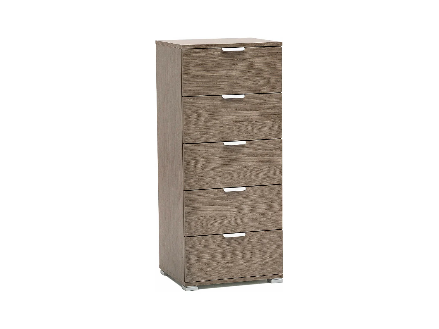MilaniHome.it - cassettiera 5 cassetti per soggiorno cucina bagno fatto in Italia cm 45x38x103 hdi coloreRovere grigio