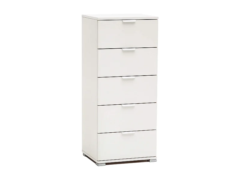 MilaniHome.it - cassettiera 5 cassetti per soggiorno cucina bagno fatto in Italia cm 45x38x103 hdi coloreBianco