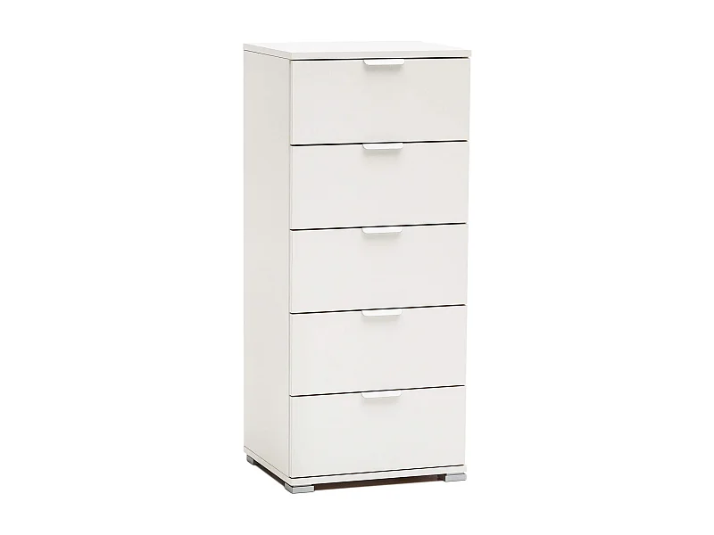 MilaniHome.it - cassettiera 5 cassetti per soggiorno cucina bagno fatto in Italia cm 45x38x103 hdi coloreBianco